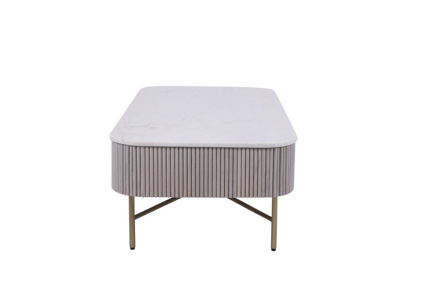 Amiri Marble & Mango Wood Coffee Table detail