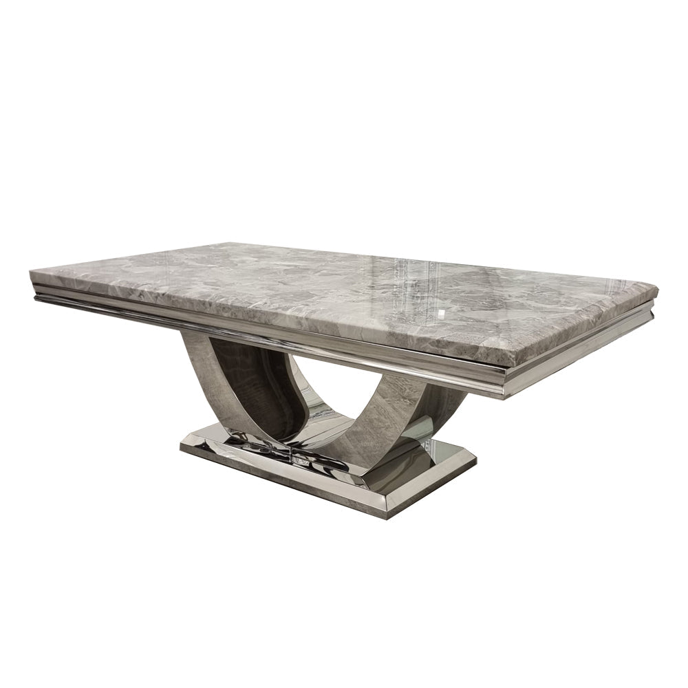 Ariel Marble & Chrome Coffee Table detail