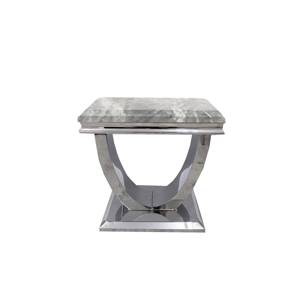 Ariel Marble & Chrome Lamp Table detail