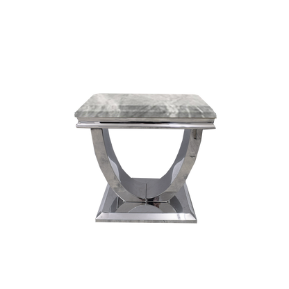 Ariel Marble & Chrome Lamp Table detail