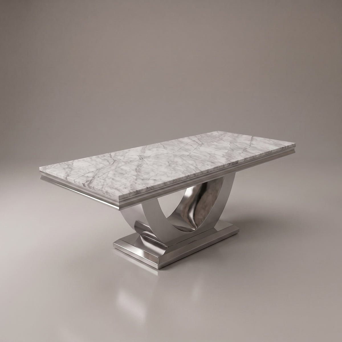 Ariel Grey Marble Dining Set with Lucy Black Velvet Chairs