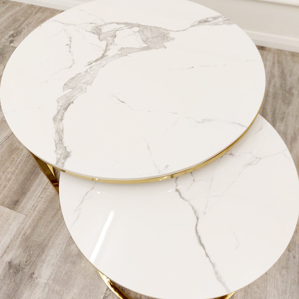 Cato Nest of 2 Round Coffee Tables top detail