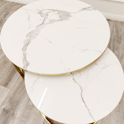 Cato Nest of 2 Round Coffee Tables top detail