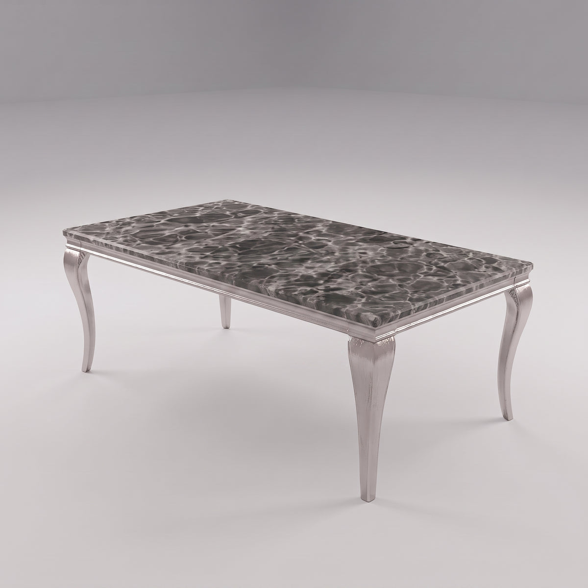 Louis Black Marble Dining Set with Lucy Black Velvet Chairs