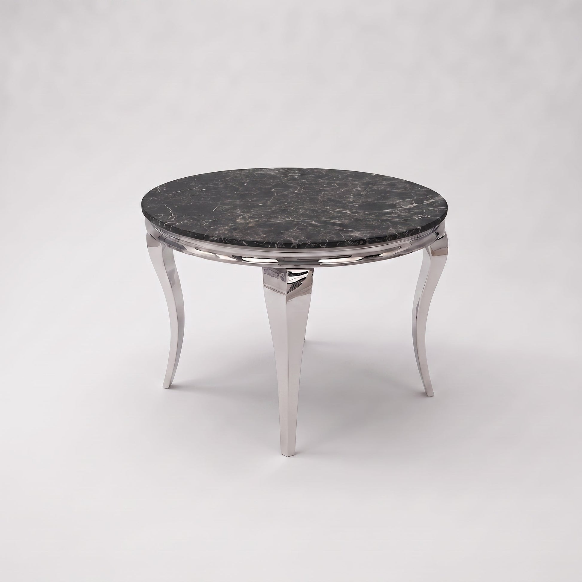 Louis Black Marble Round Dining Table