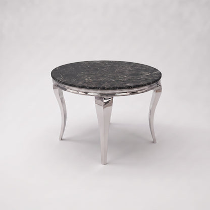 Louis Black Marble Round Dining Table