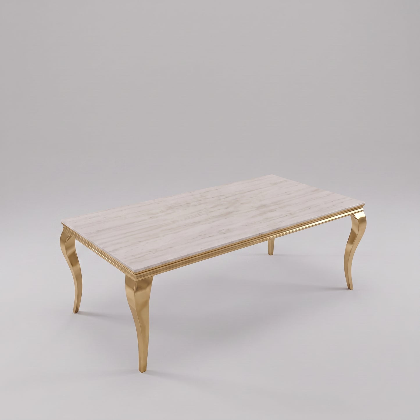 Louis Cream Gold Marble Dining Set with Majestic Mink Velvet Chairs with Gold Legs