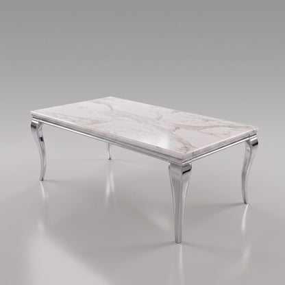Louis White Marble Dining Table