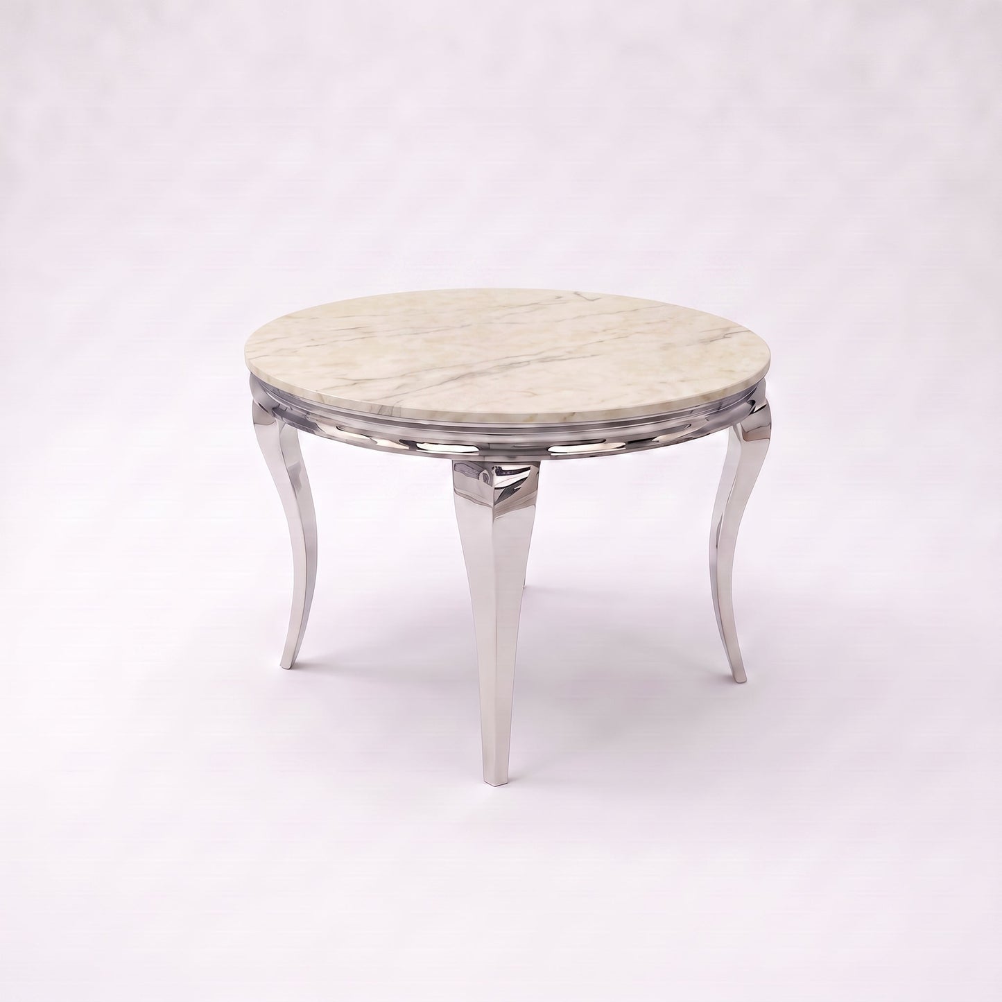 Louis Cream Marble Round Dining Table