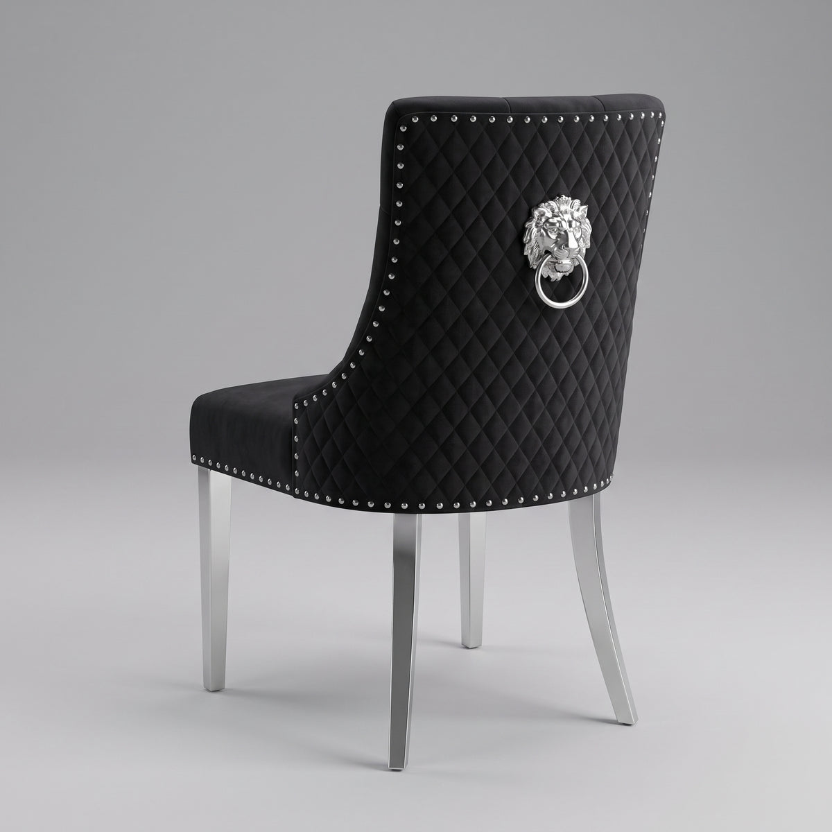 Ariana Black Marble Dining Set with Majestic Black Velvet Chairs
