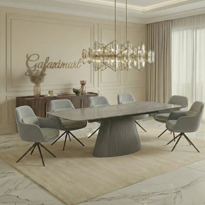Monaco Grey Extendable Dining Set with Florence Grey Swivel Chairs