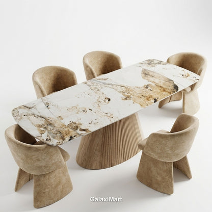 Monaco Beige Extendable Dining Set with Ravenna Mink Chairs