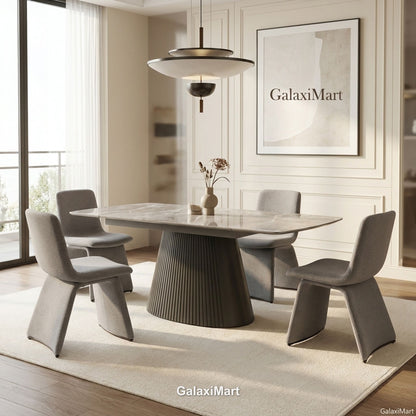 Monaco Grey Extendable Dining Set with Marsia Grey Chairs