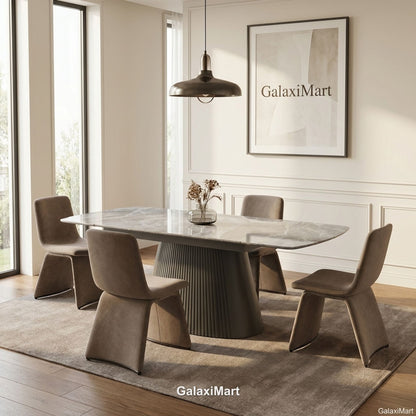 Monaco Grey Extendable Dining Set with Marsia Mink Chairs