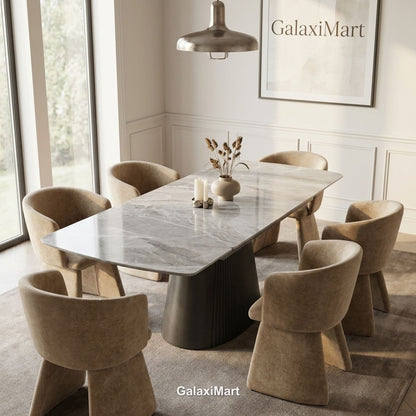 Monaco Grey Extendable Dining Set with Ravenna Mink Chairs - 6 chair set