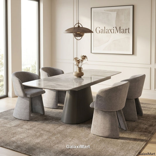 Monaco Grey Extendable Dining Set with Ravenna Grey Chairs