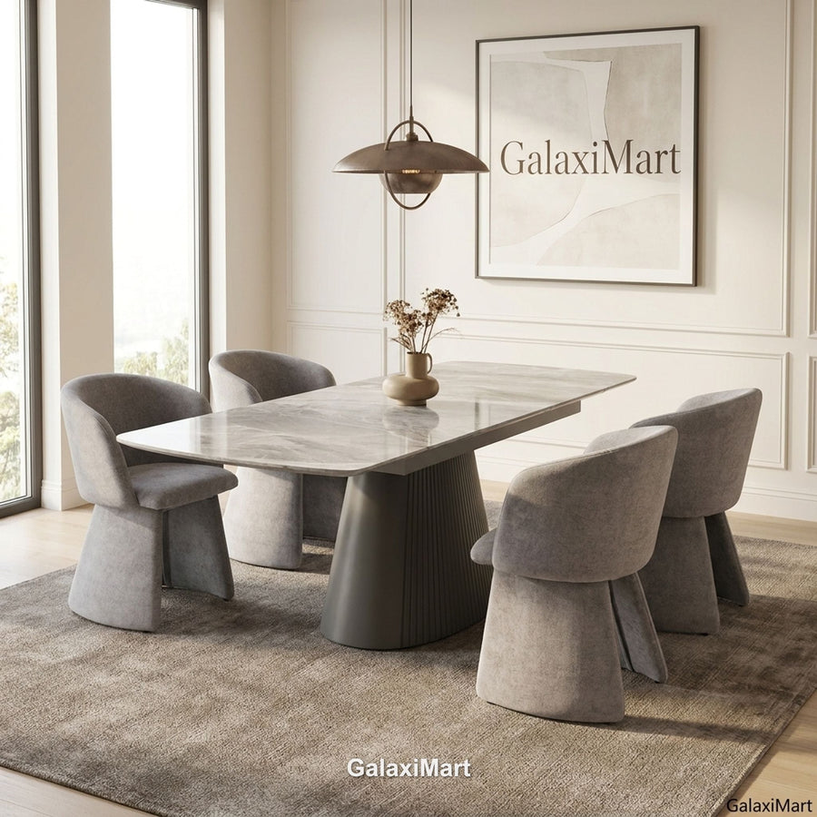 Monaco Grey Extendable Dining Set with Ravenna Grey Chairs