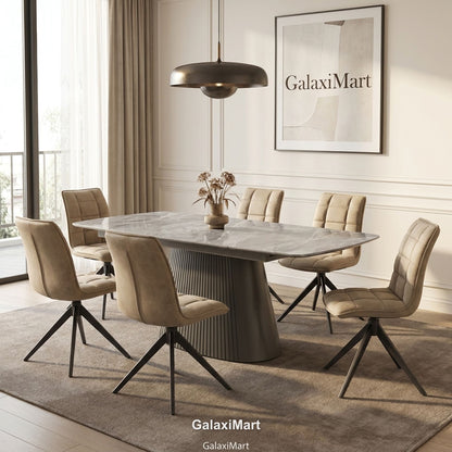 Monaco Grey Extendable Dining Set with Indus Luna Chairs - 6 chair set