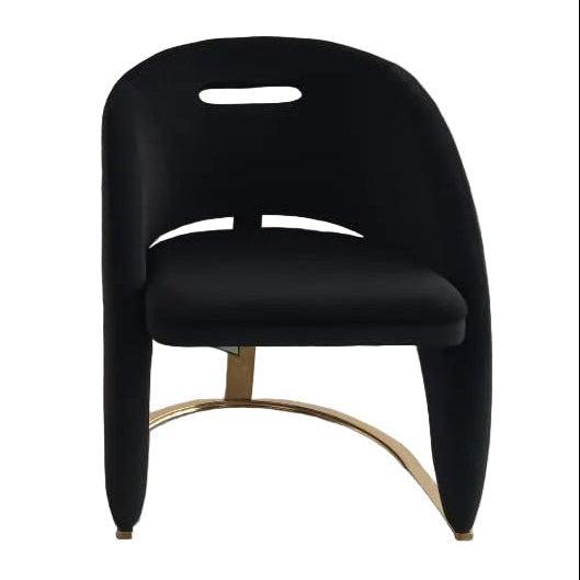 Carpi Black Velvet Dining Chair detail