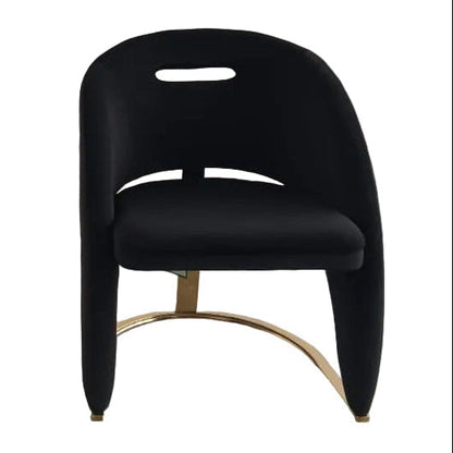 Carpi Black Velvet Dining Chair detail