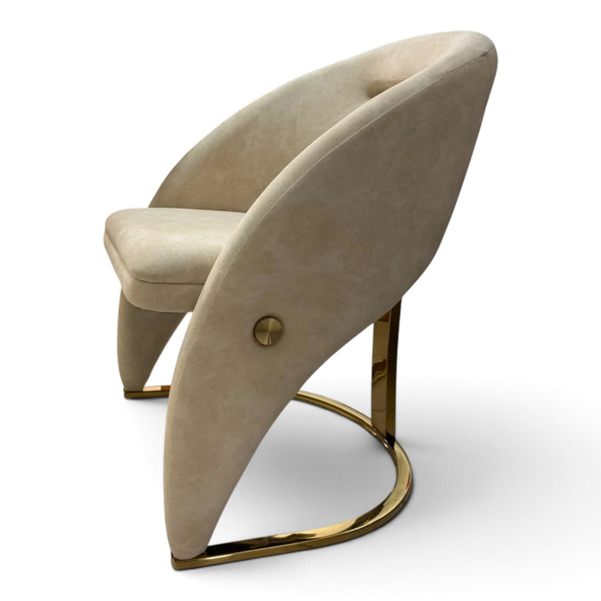 Carpi Cream Velvet Dining Chair detail