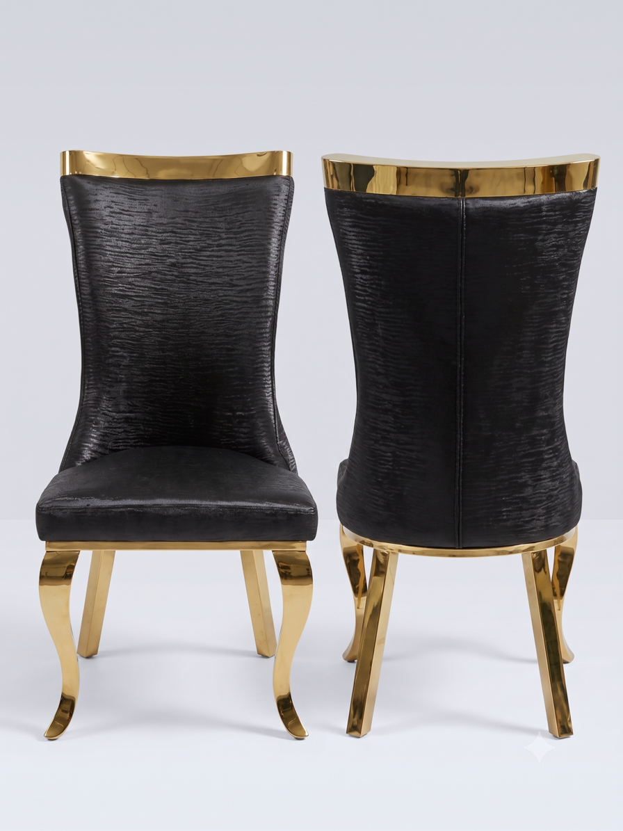 Miami Black & Gold Dining Chair detail