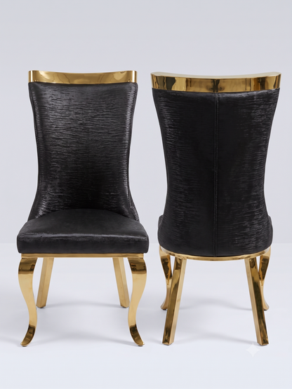 Miami Black & Gold Dining Chair detail