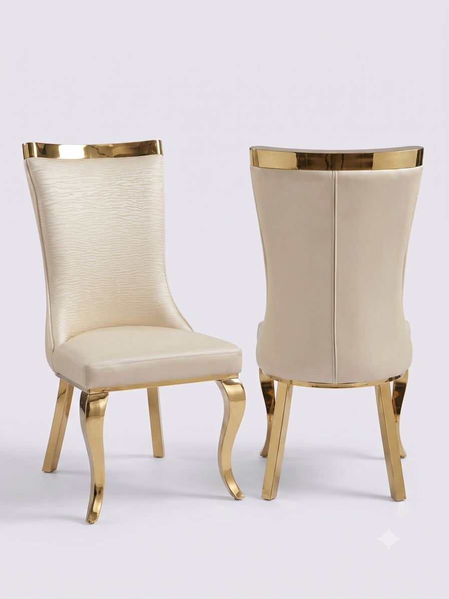 Miami Mink & Gold Dining Chair detail