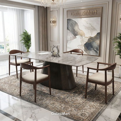 Monaco Grey Extendable Dining Set with Fern Walnut Chairs